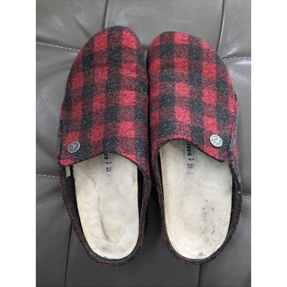 Birkenstock Zermatt Shearling Clog Plaid Slip On Womens Size EU 39 US 8.5 - Picture 5 of 8
